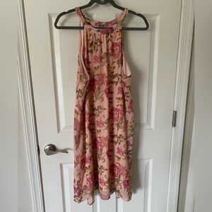Gently Worn - High Neck Pink Floral New York & Co. Dress